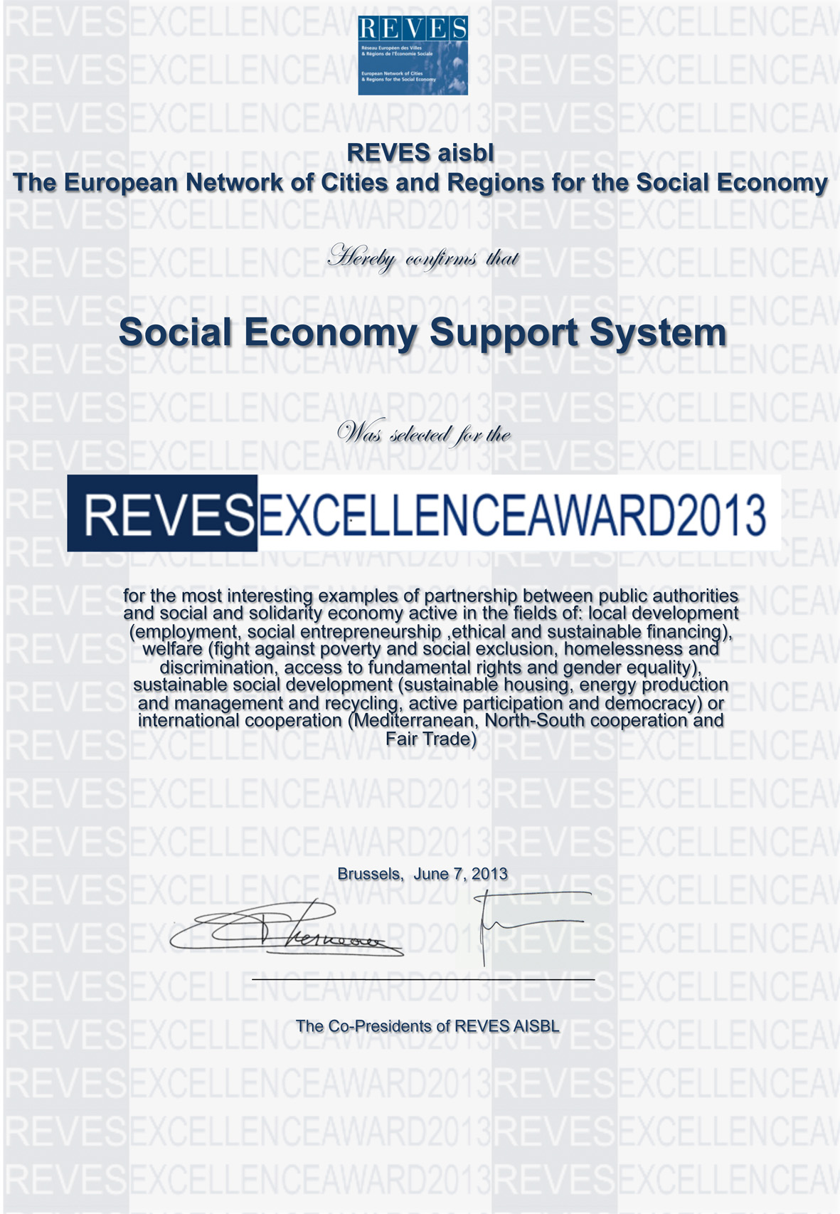 certificate_Social_Economy_Support_System