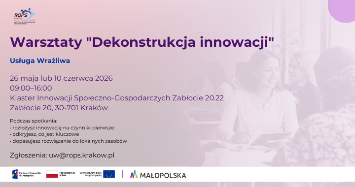 Zaproszenie na warsztaty „Dekonstrukcja innowacji”