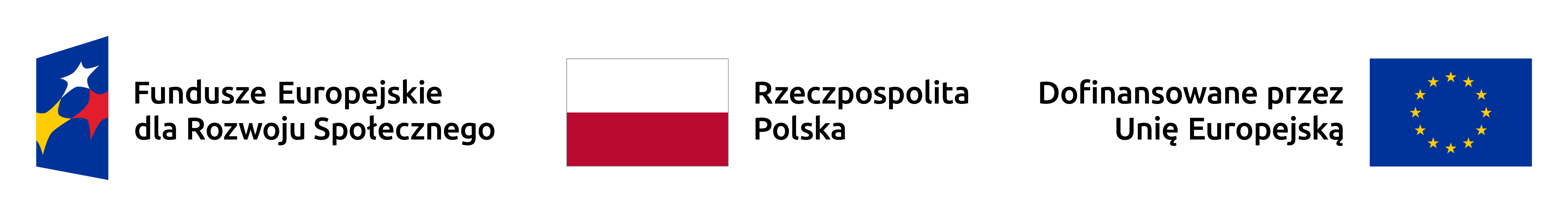 Logo: Unii Funduszy Europejskich EFS, Rzeczpospolitej Polskiej, Unii Europejskiej